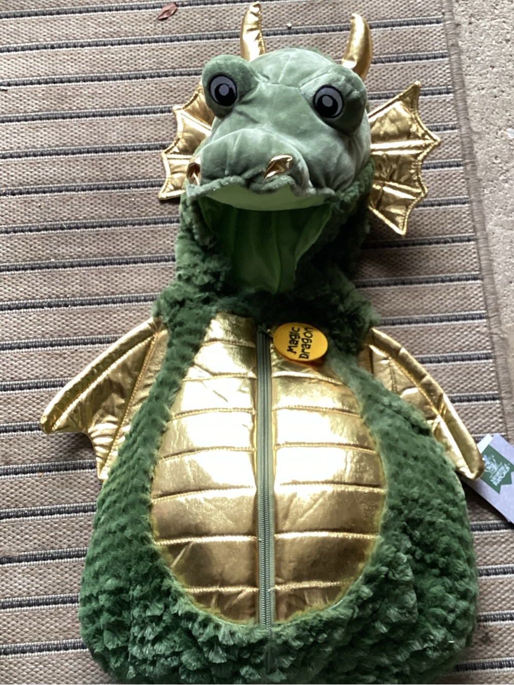 Dragon Baby Toddler Bubble Costume Ministry of Rascals Green Spikes Tail 12M NWT